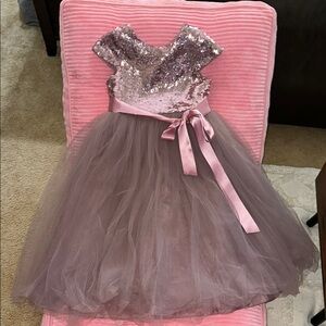 Sparkling Pink Sequin Kids Dress